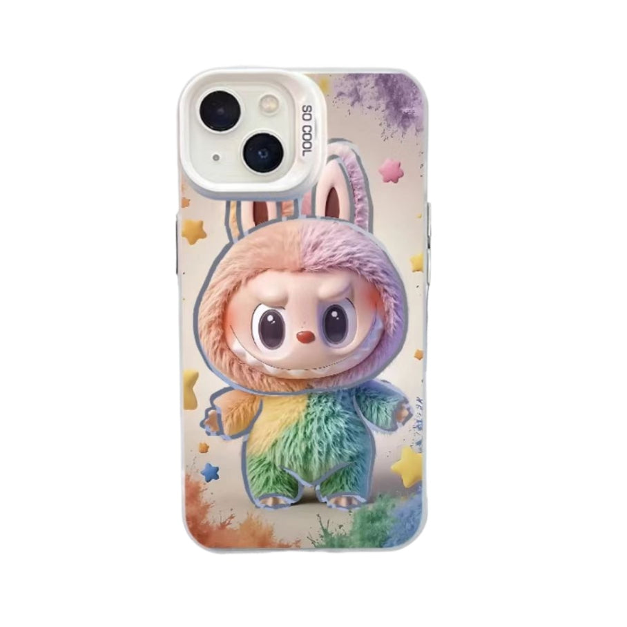 Labubu Creative Apple iPhone Anti-Drop Colorful Silver Phone Case