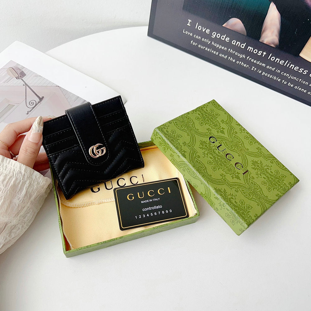 Belluré Embroidered Leather Card Wallet