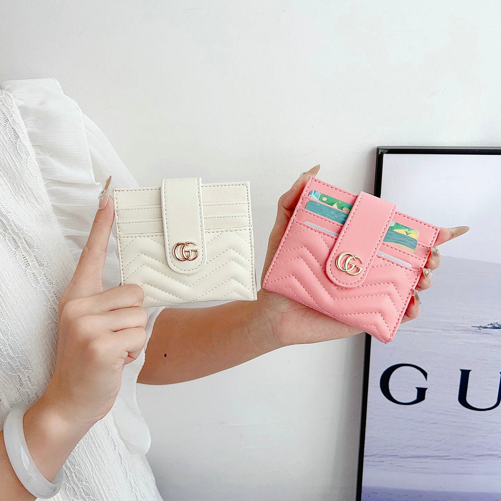 Belluré Embroidered Leather Card Wallet