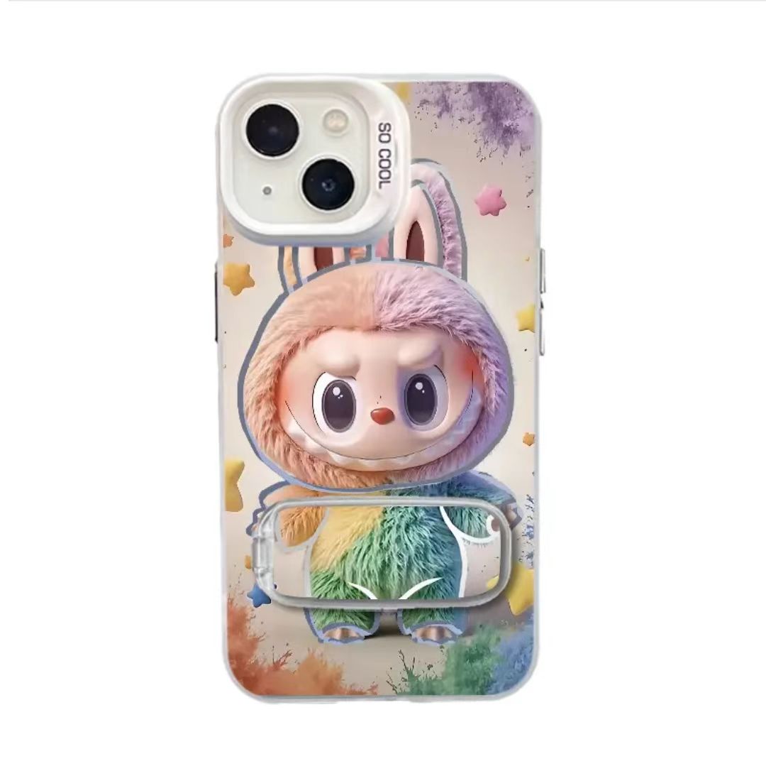 Labubu Creative Apple iPhone Anti-Drop Colorful Silver Phone Case