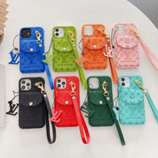 Press Color Phone Case with Purse Design For iPhone