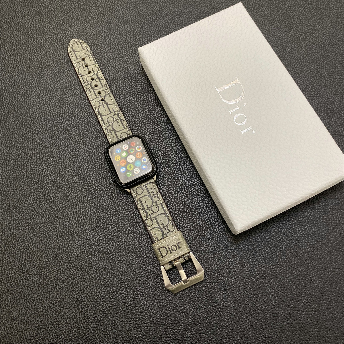 GG Leather Embossed IWatch Strap