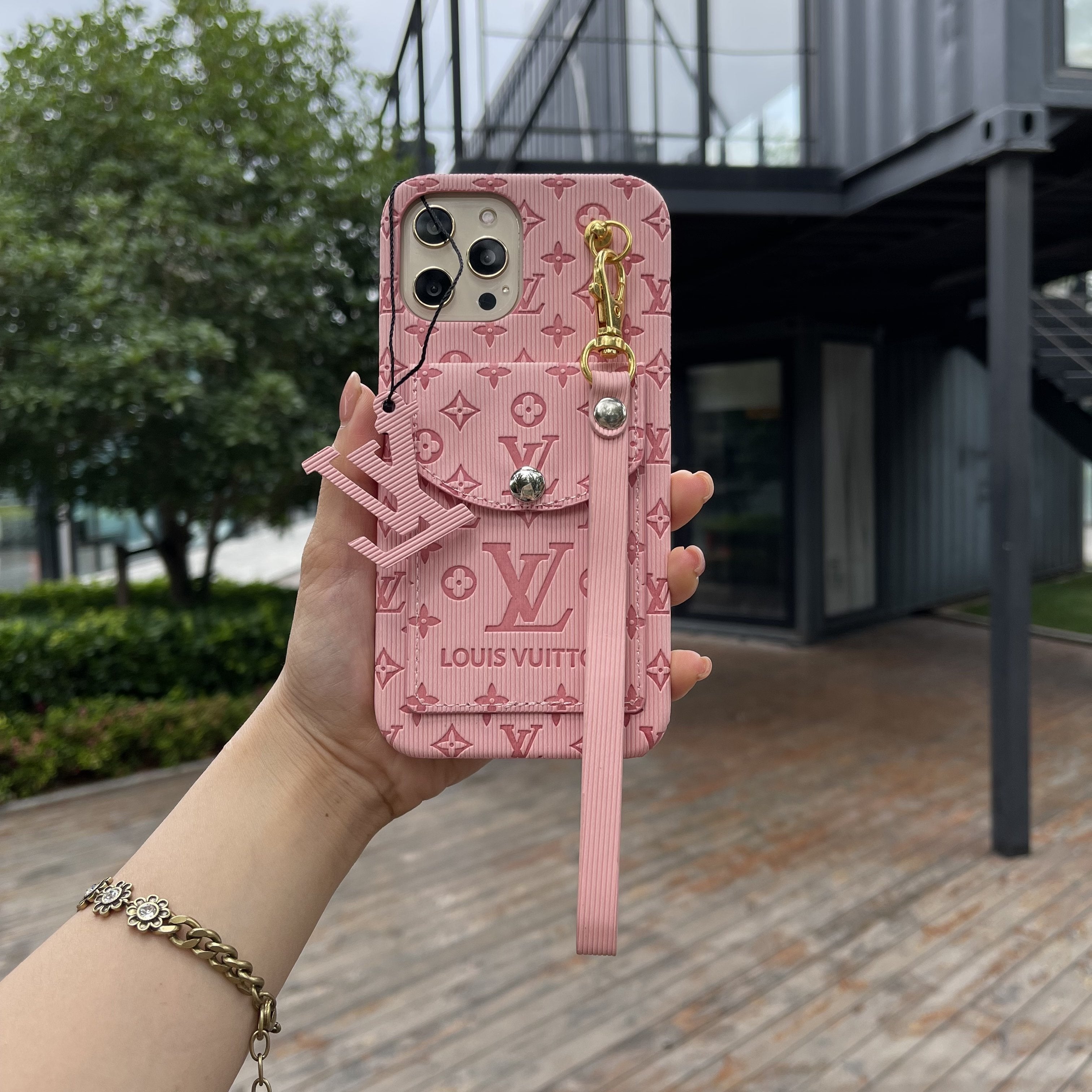 Press Color Phone Case with Purse Design For iPhone