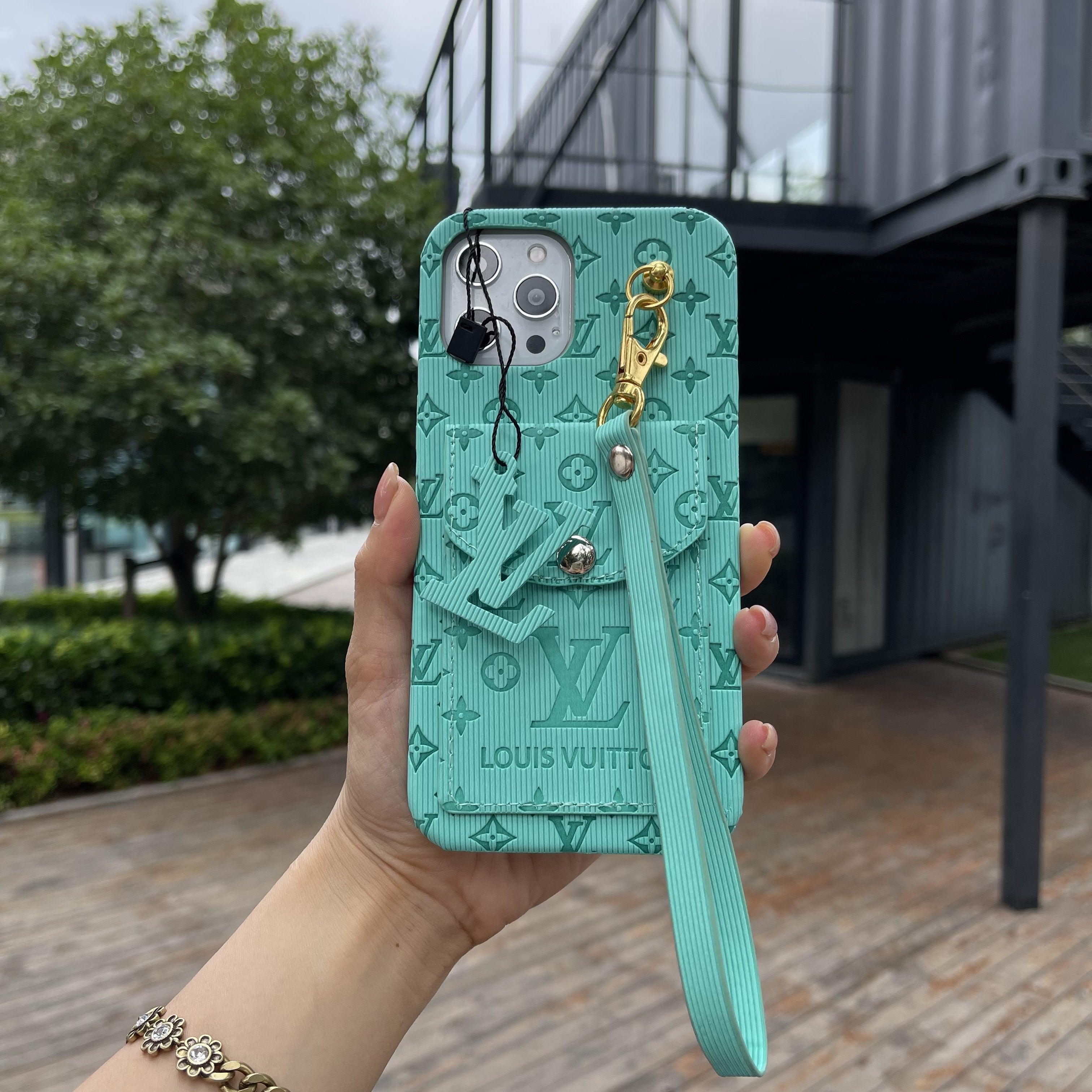 Press Color Phone Case with Purse Design For iPhone