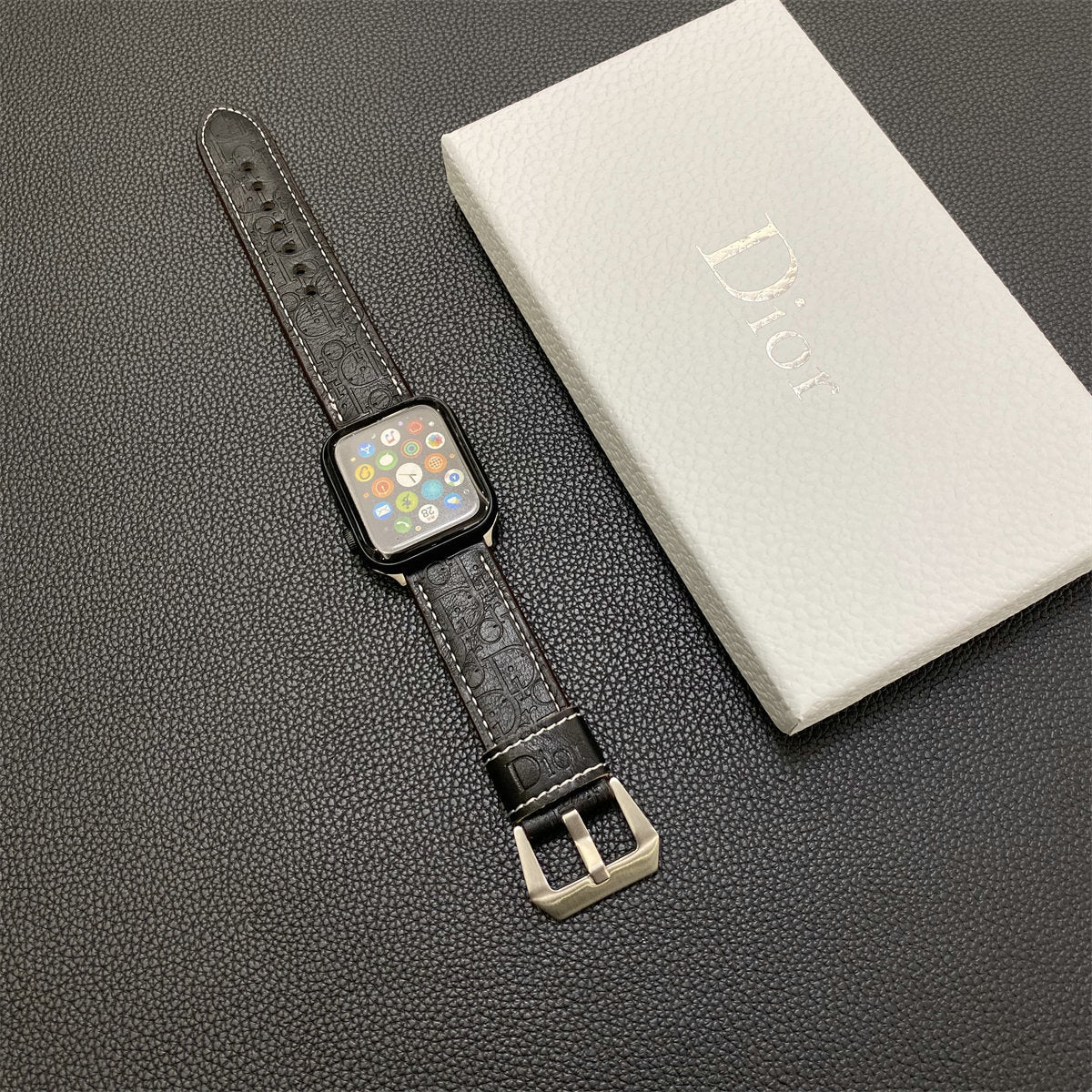 GG Leather Embossed IWatch Strap