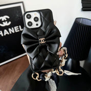 CC Bow-knot Chain Leather Case