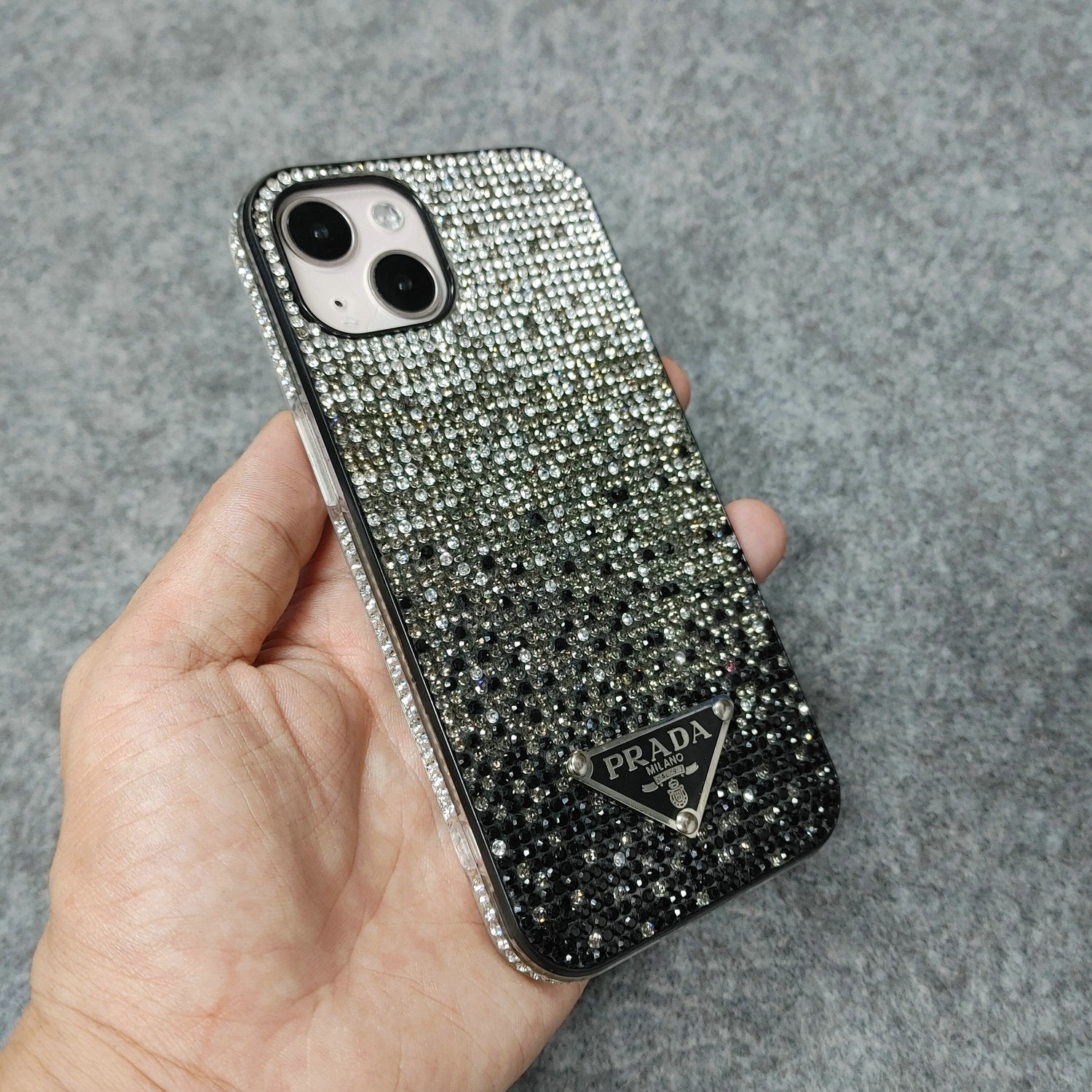 PD Gradient Stick-on Crystals Phone Case