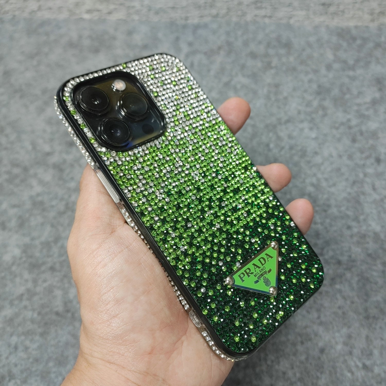 PD Gradient Stick-on Crystals Phone Case