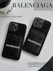 BLCA Crocodile Print Double Card Phone Case