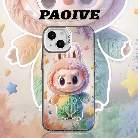 Labubu Creative Apple iPhone Anti-Drop Colorful Silver Phone Case