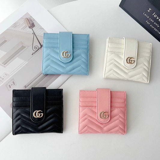 Belluré Embroidered Leather Card Wallet