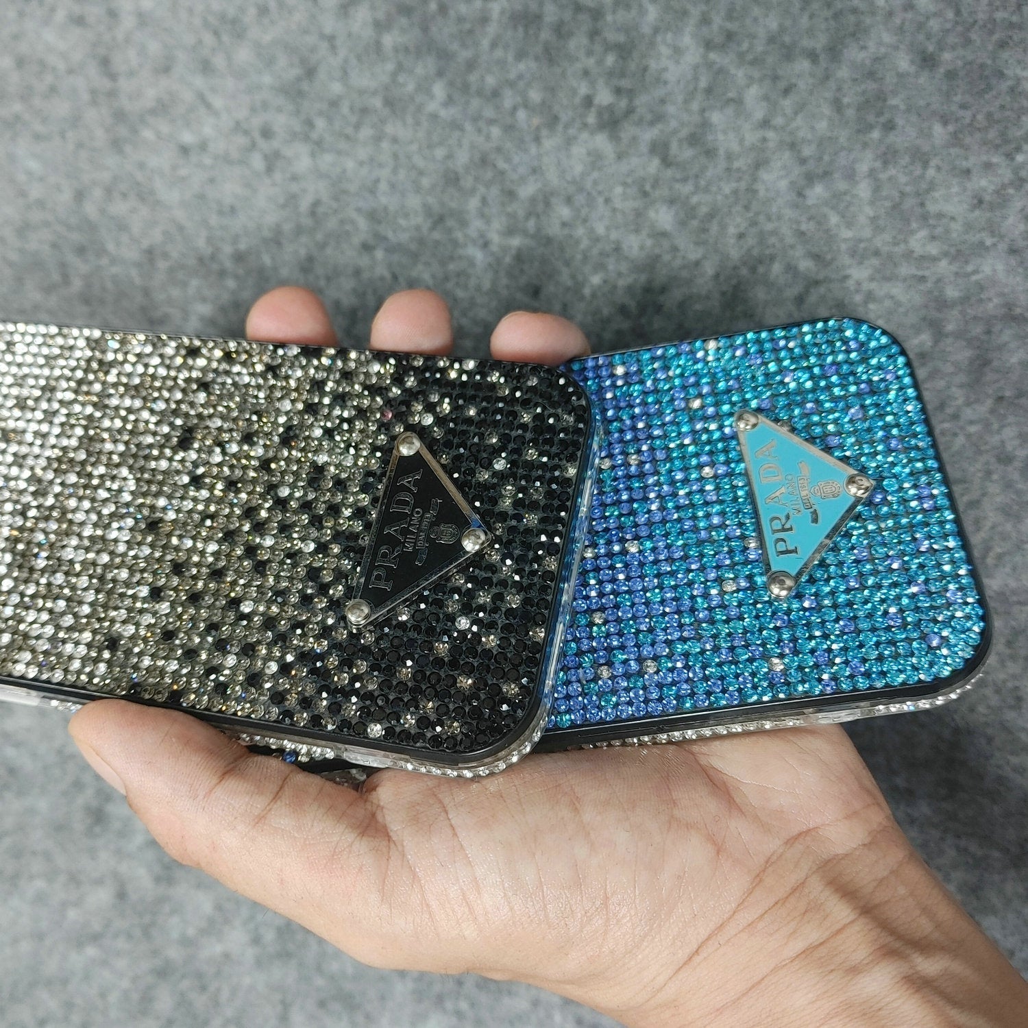 PD Gradient Stick-on Crystals Phone Case