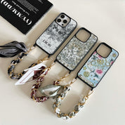 DD Floral Design Phone Case with Ribbon Chain