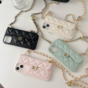 CC Official Website Winter Latest Lychee Pattern Diagonal Phone Case