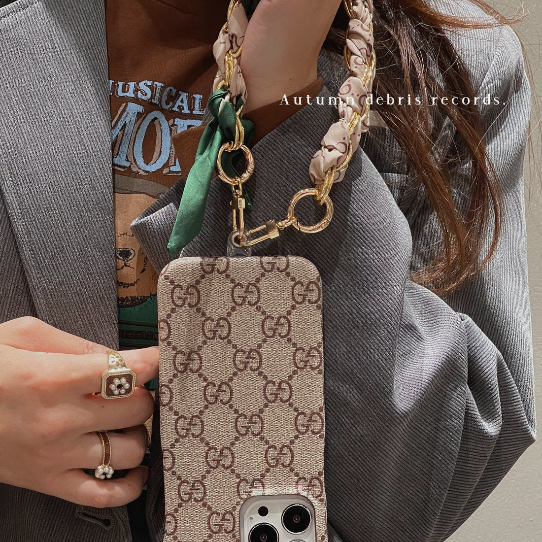 LoveV&GG Vintage Ribbon Chain Case