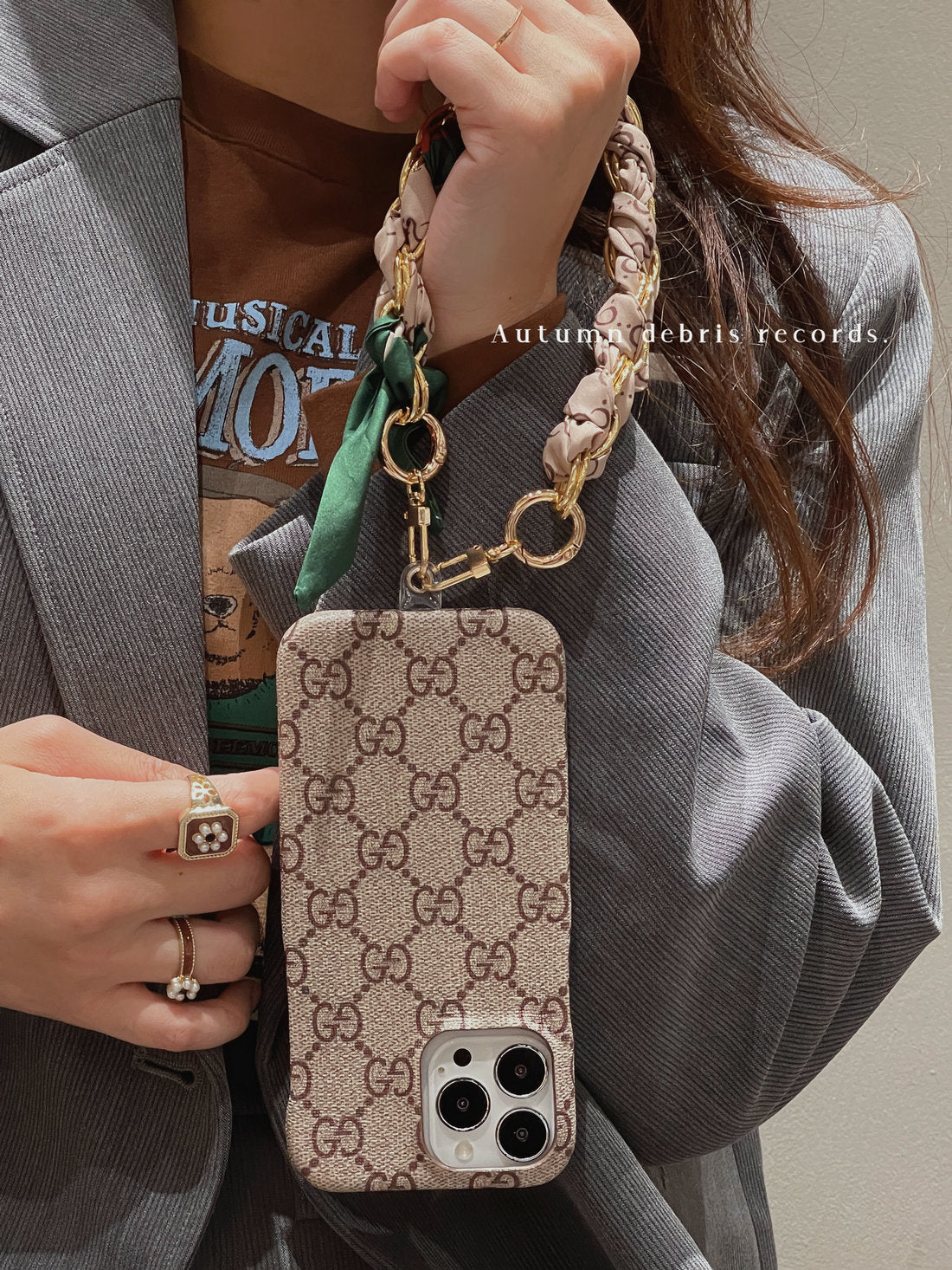 LoveV&GG Vintage Ribbon Chain Case