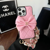 CC Bow-knot Chain Leather Case