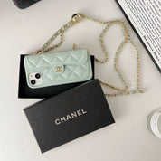 CC Official Website Winter Latest Lychee Pattern Diagonal Phone Case