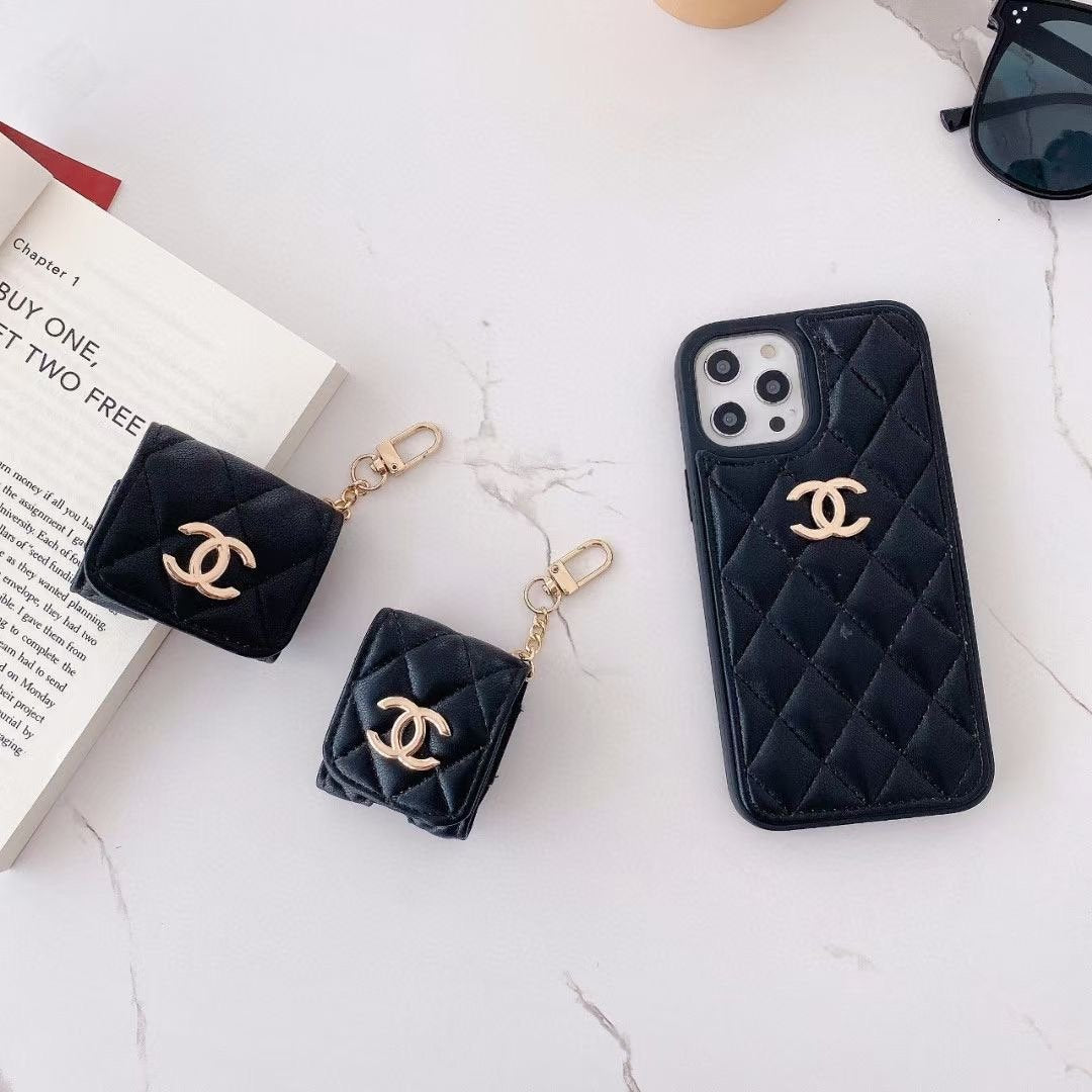 CC Latticed Pattern Headphone Case For Airpods