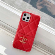 CC Fun Latticed With Metal Logo iPhone Case