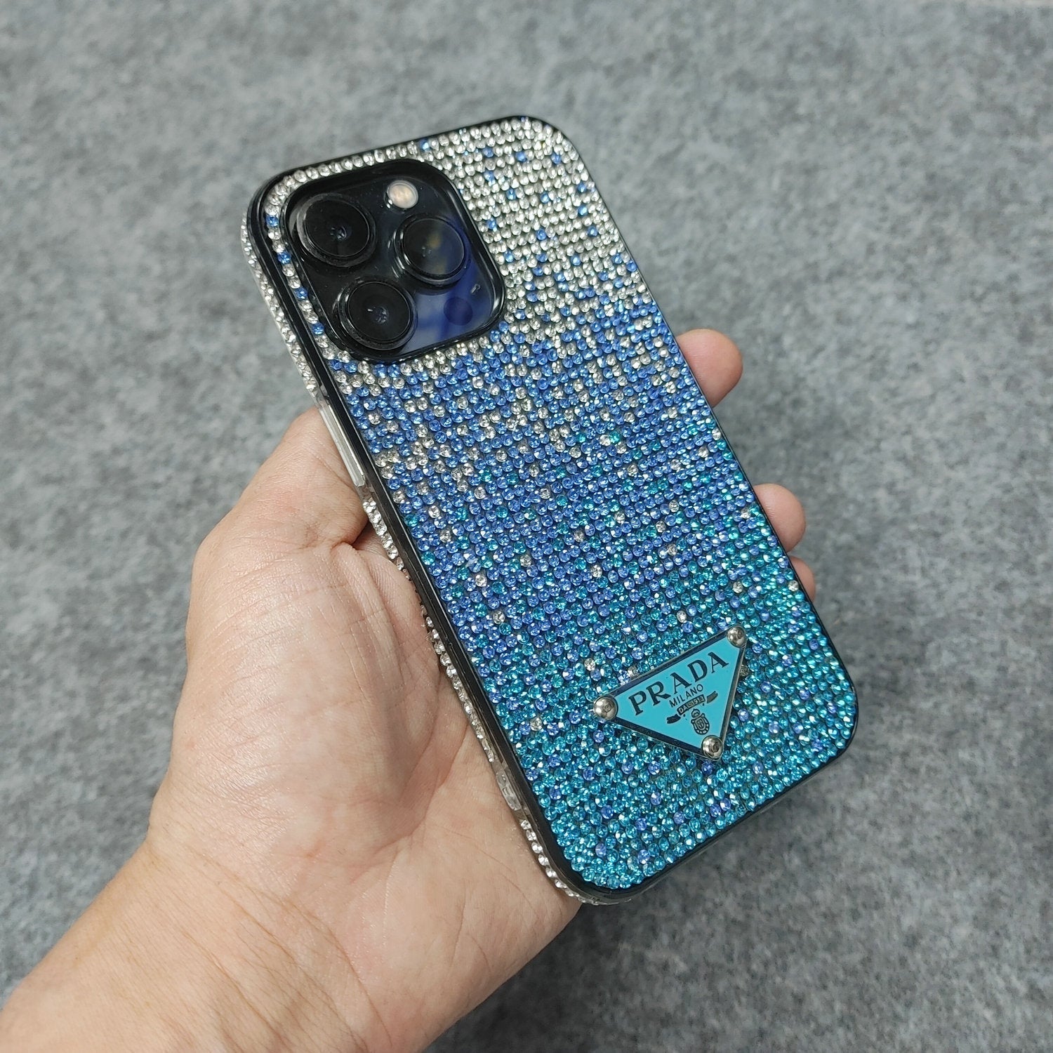 PD Gradient Stick-on Crystals Phone Case