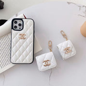 CC Latticed Pattern Headphone Case For Airpods