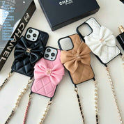 CC Bow-knot Chain Leather Case