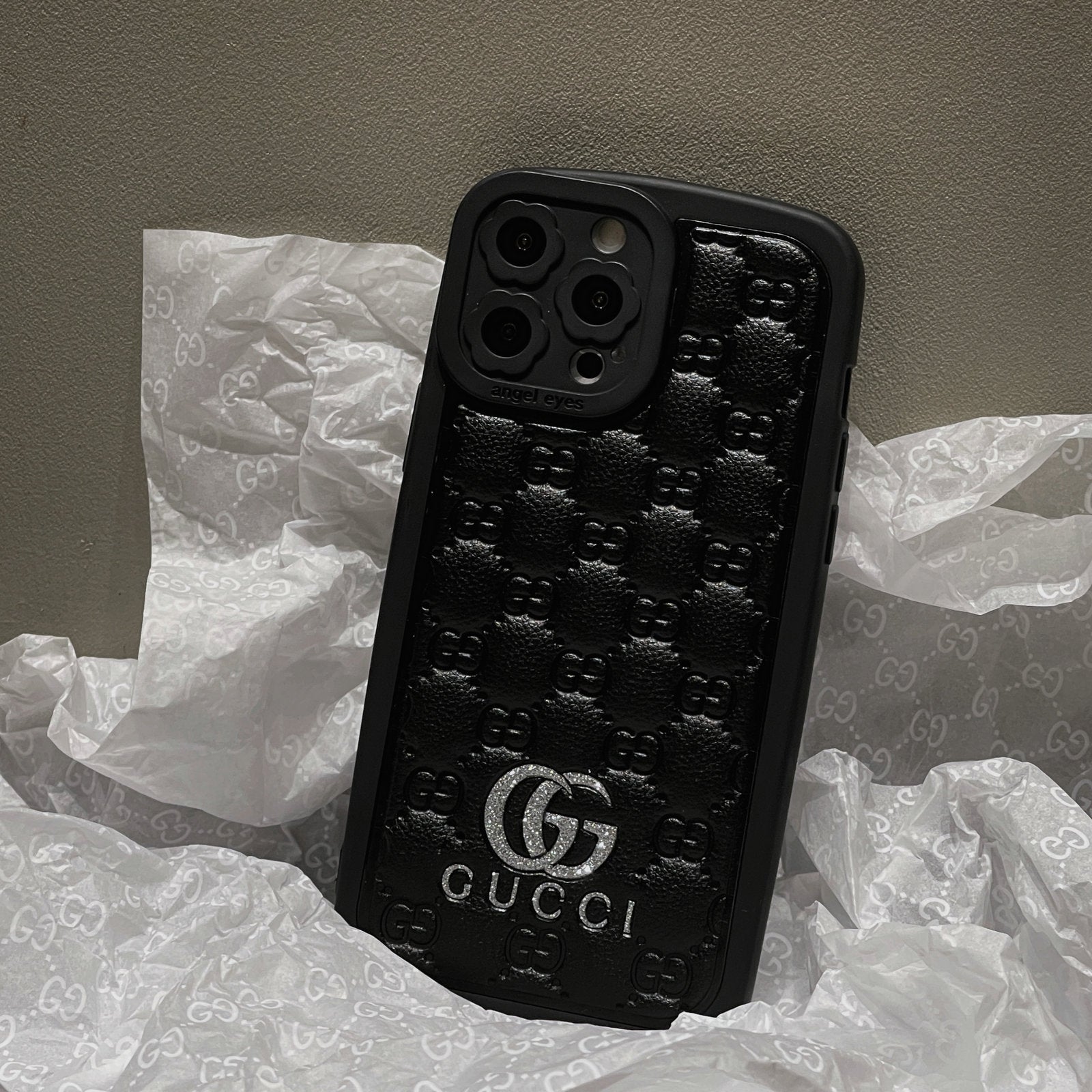 GG Spring Latest Logo Embossed with Glitter Phone Case